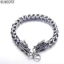 Ручной работы,, 925 серебряный браслет с драконом, винтажный браслет с драконом из чистого серебра, браслет на цепочке, мужские ювелирные изделия, подарок