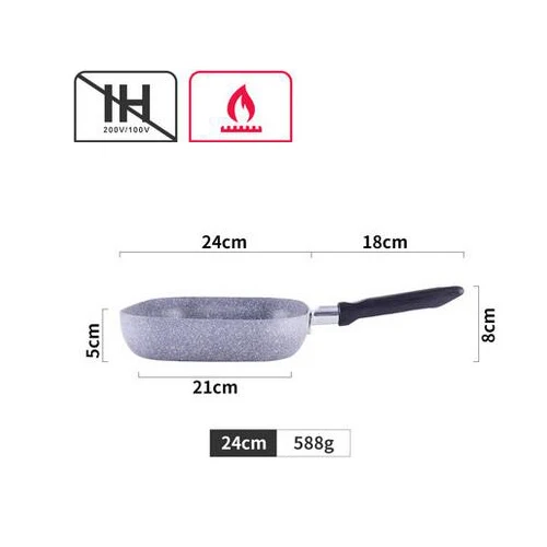 Justcook 22x24 см креативная сковорода для завтрака с антипригарным покрытием 3 в 1 сковороды разделенный гриль газовая плита для яичницы с беконом - Цвет: Светло-серый