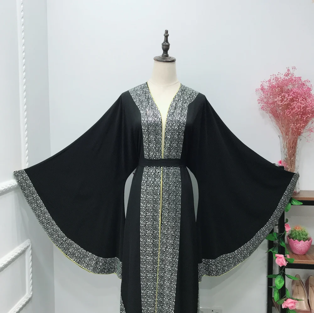 Длинные халаты Jubah Vestidos Ближний Восток Eid Рамадан исламское роскошное мусульманское платье абайя кардиган с бриллиантами элегантное