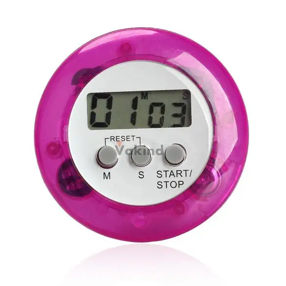 

Round Magnetic LCD Digital Kitchen Countdown Timer Alarm with Stand Purple Clearance Cooking Tools