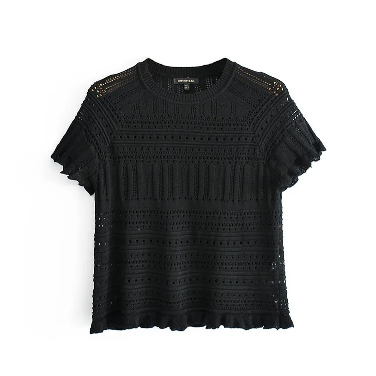 

New Spring and Summer Women's Wear Layered Decorative Knitted Shirt Pull over in Europe and America in 2019