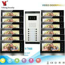 YobangSecurity 12 Apartment Wire Video Door Phone Intercom System 7″Inch Monitor IR Camera Video Intercom DoorPhone Doorbell Kit