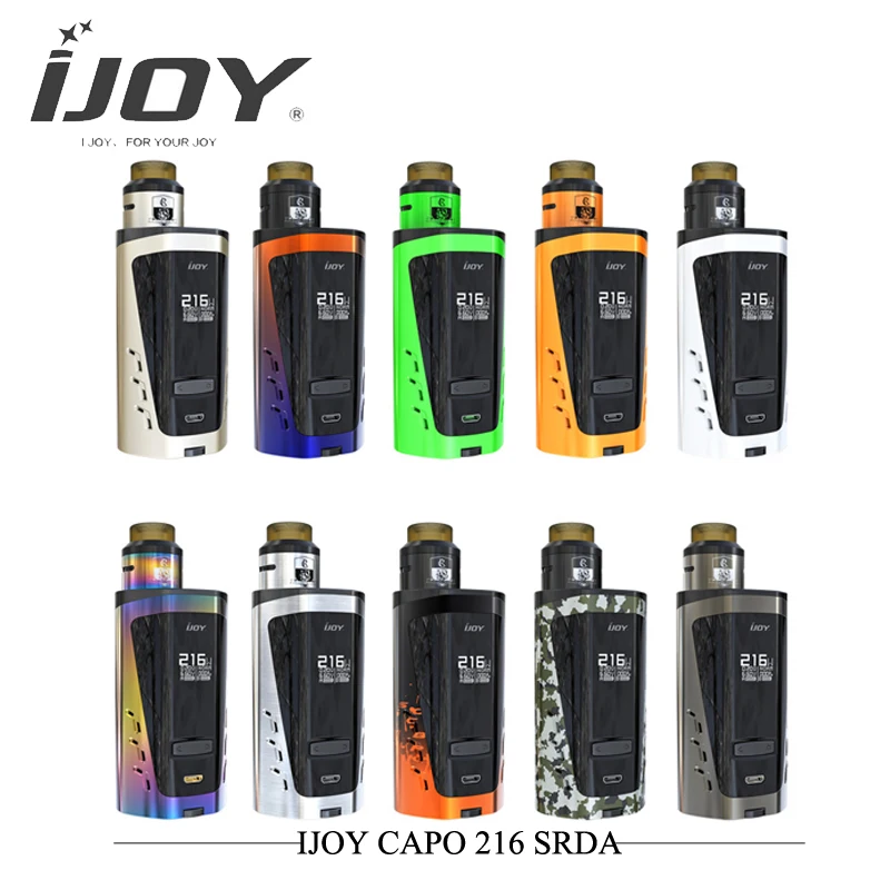 New Huge Capacity IJOY CAPO 216 SRDA Kit 216w Squonk Box Mod Kit 0.13ohm Comba Srda Tank 2pcs 20700 battery Vaporizer Vape