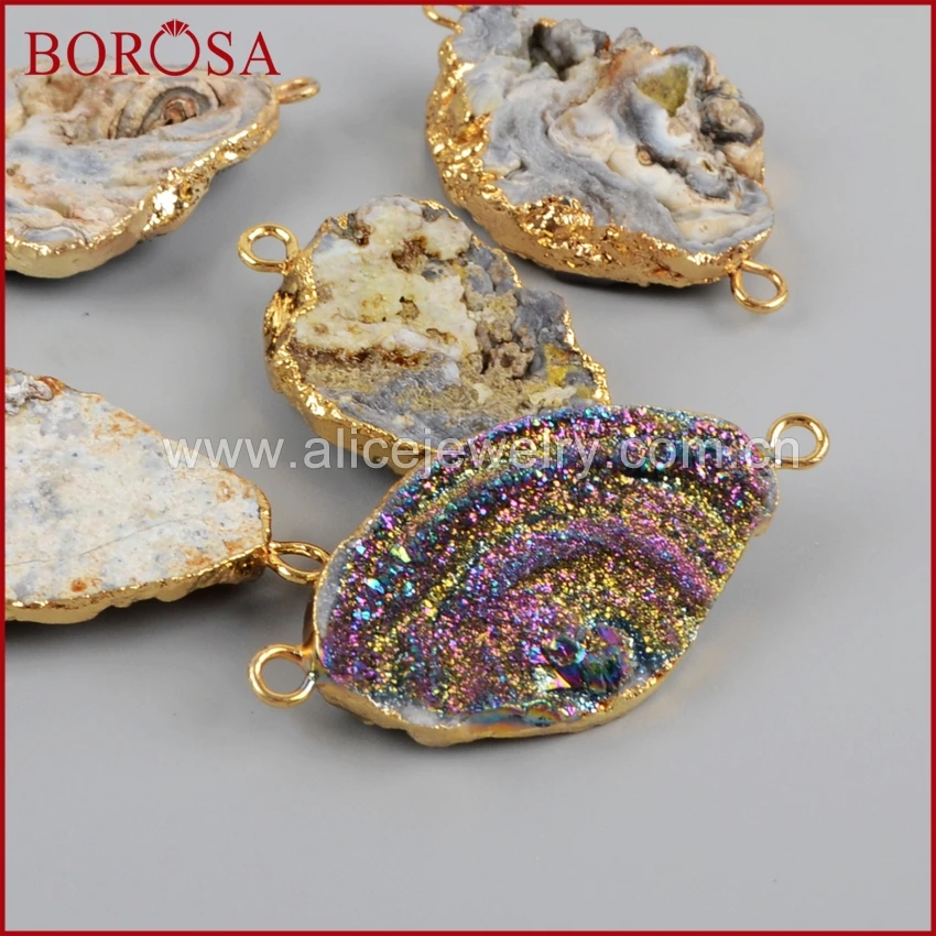 BOROSA 5 шт. свободный титановый Галактический кварцевый друзовый соединитель