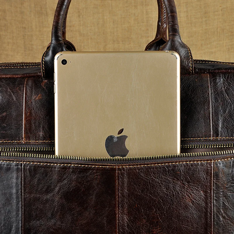 Ретро Crazy horse кожаный мужской портфель 14 дюймов сумки для ноутбука деловая сумка через плечо из натуральной кожи компьютерные сумки
