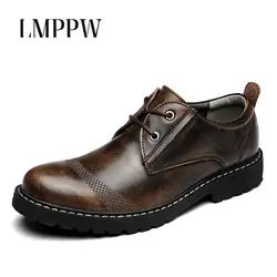 Одежда высшего качества открытый рабочие обувь для мужчин из натуральной кожи туфли оксфорды Британский Винтаж воздухопроницаемые