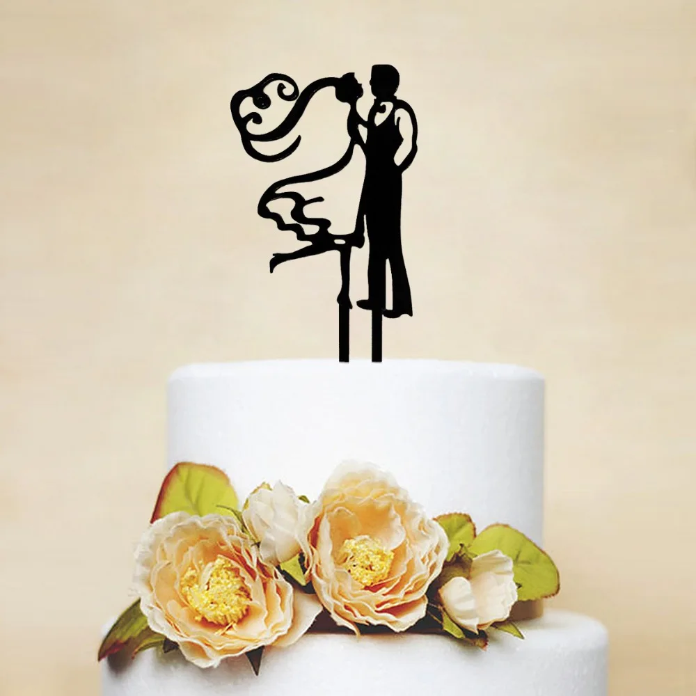 Acrylic Bride & Groom Wedding Cake Topper