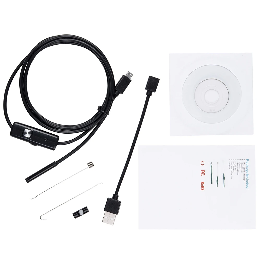 Rovtop Endoscope USB Android Endoscope Camera Waterproof Inspection Borescope Flexible Camera 5.5mm 7mm for Android PC Notebook