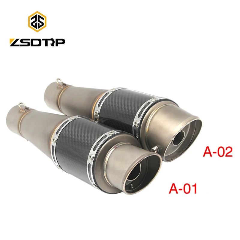

ZADTRP Motorcycle Exhaust Muffler Carbon Fiber Exhaust Pipe for zx6r z900 rc390 R6 R3 GSXR750 SV650 NINJA250R