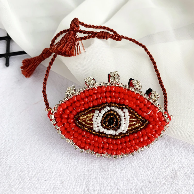 Регулируемый Злой Глаз сердце браслет MIYUKI Pulseras Mujer Винтаж ручной работы