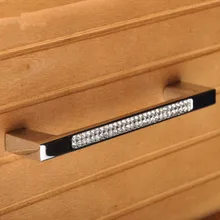 96mm 128mm modern fashion furniture door handles glass diamond kitchen cabinet dresser door handles silver crystal drawer pulls