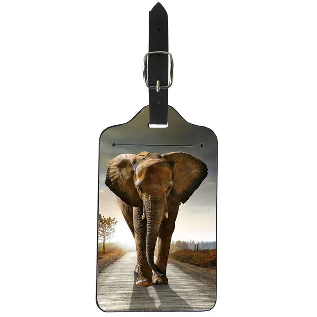 FORUDESIGNS Elephant Luggage Tags PU Leather for Business Suitcase Tags
