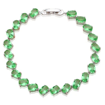 

Attractive Light Peridot Charm Bracelets for Ladies white Silver tone Wedding & Anniversary Fashion Jewelry TB858A