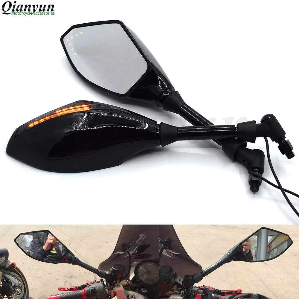 

Universal motorcycle LED turn signal rear view mirror turn signal indicator for Kawasaki ER-6F ER-6N NINJA 400R 650R 250R 300R