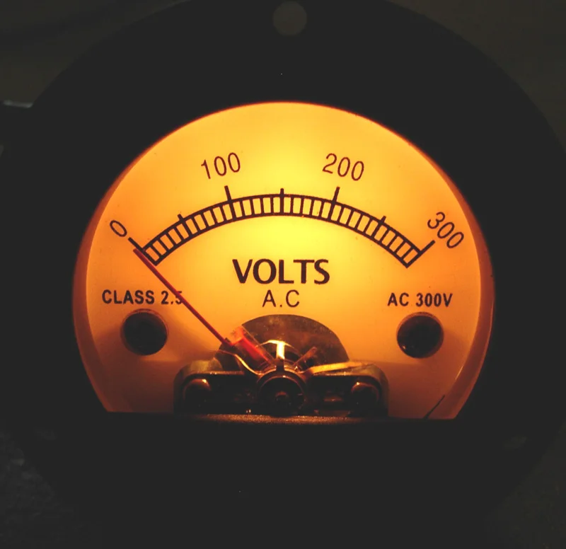 

Round Black Pointer Head, Retro Dial Design AC300V Voltmeter Yellow Backlight