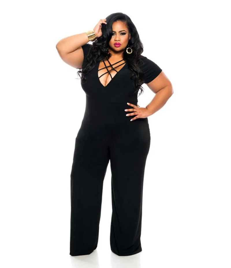 Sexy Women Bodycon Jumpsuit Club Party Bandage Bodysuit V Neck