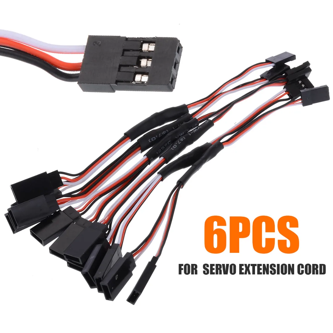 Details about   6Pcs 100-300mm RC Car Helicopter Servo Receiver Y Extension Cord Wire Lead Cable 