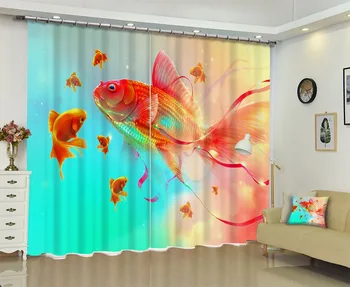 

Art Goldfish Photo 3D Sunshade Window Curtain for Home