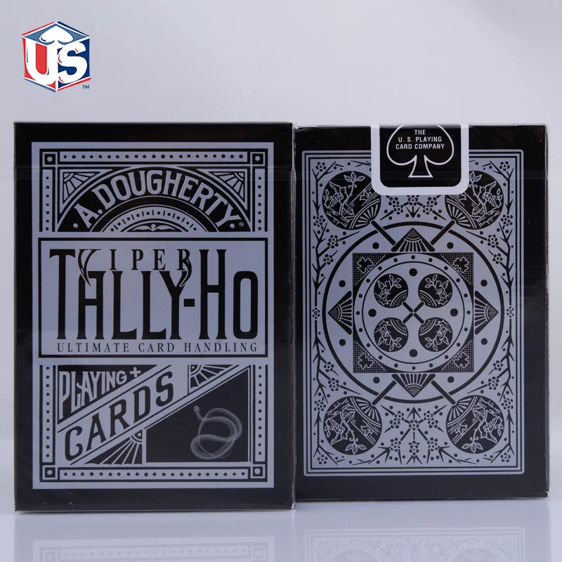 

1 DECK Tally Ho Viper FAN Back Playing Cards Deck Black & Silver USPCC (UV500) Ellusionist Magic Card