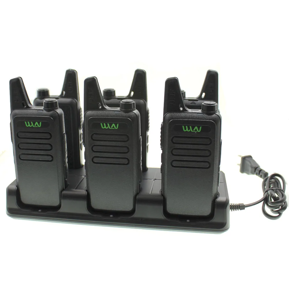 WLN 6в1 настольное зарядное устройство для WLN Mini Wiress Walkie Talkie KD-C1 UHF 400-470Mhz 16 каналов портативная двухсторонняя радиостанция