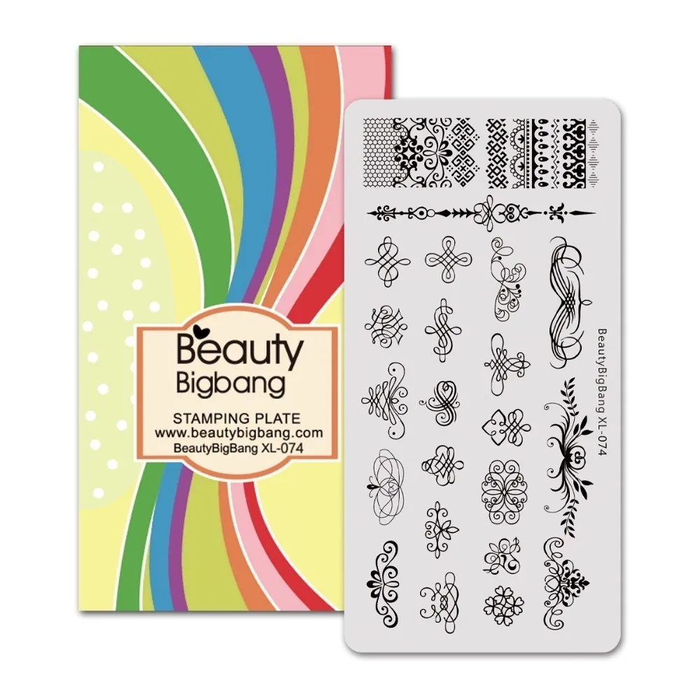 

Beautybigbang 6*12cm Nail Stamping Plates Lace Flower Branch Geometric Image For Nail Polish Stamping Nail Art XL-074