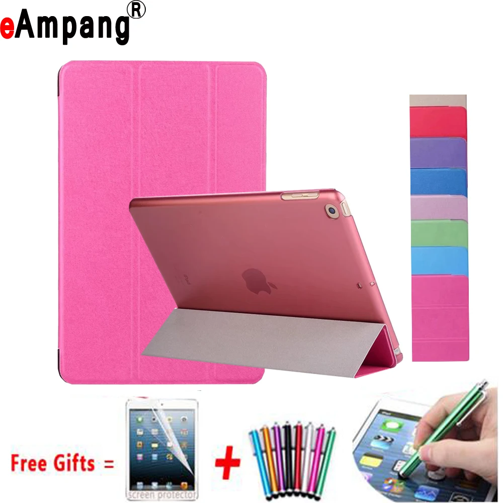

Slim Silk Pattern Leather Back Trifold Smart Wake Sleep Shell Cover Case for Apple iPad Air 1 iPad 5 9.7 inch Coque Capa Funda