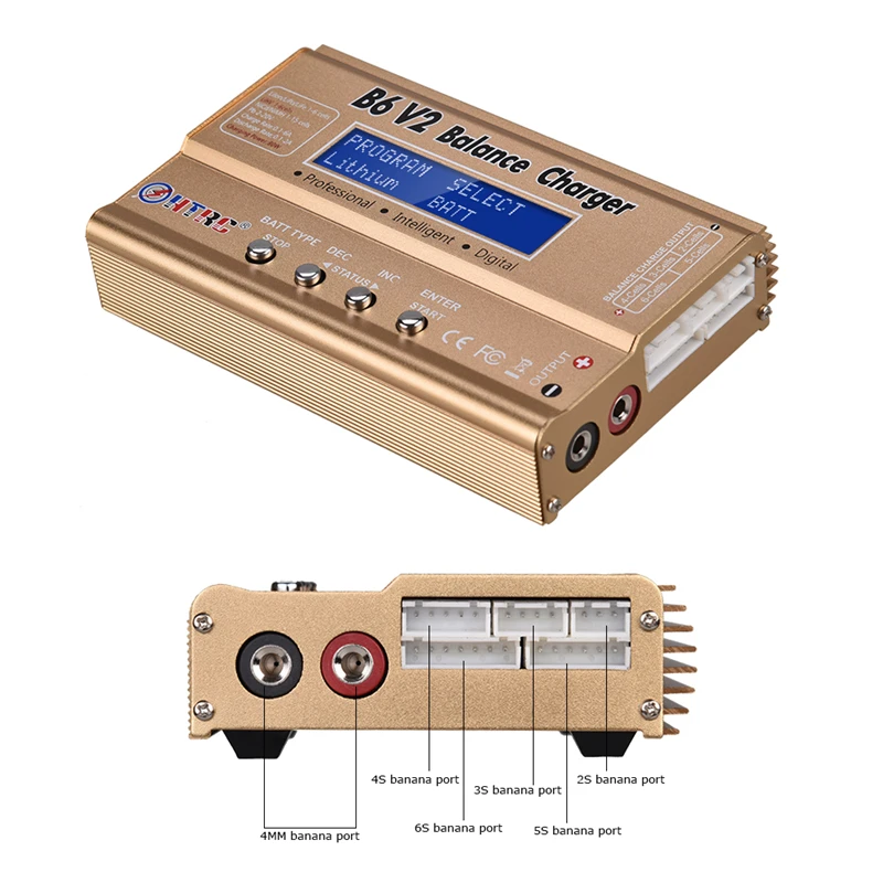 HTRC Imax B6 V2 80W 6A RC Balance Charger For LiIon/LiFe/NiCd/NiMH/High Power Battery LiHV 15V 6A AC Adapter IMAX Charger-in Parts 