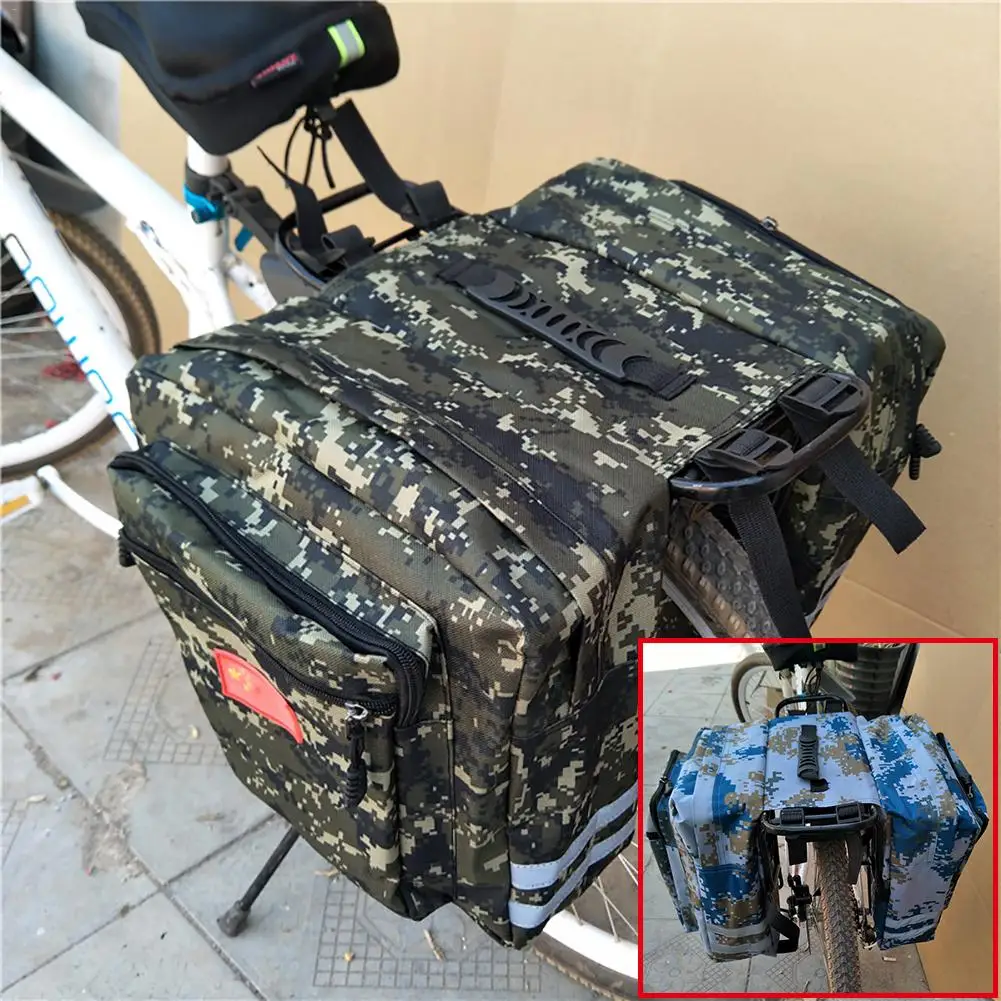 

Enlarged Mountain Bike Camo Saddle Bag 35l MTB Mountain Bike Rack Saddle Bag Multifunction Road Bicycle Rear Seat Trunk Bag