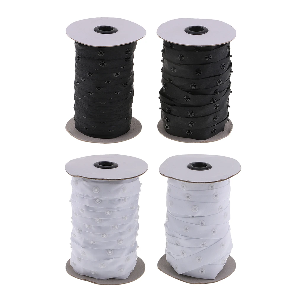 50 Yards Press Studs Snap Fastening Tape Sewing For Duvet Coversin