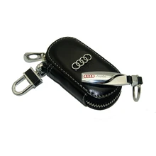 Accessories Leather Key Wallet Car Key Case Leather Key Holder Keychain For Audi A1 A3 A4 B6 B8 C5 80 A Q TT S RS Sline Series