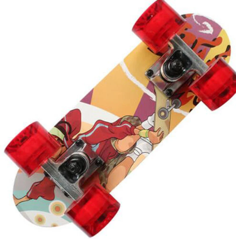 

Portable Mini Skate Board Bamboo Deck Peny Board Long Board Brush Street Deck Skateboard Four Wheels Drift Flying Skate Board
