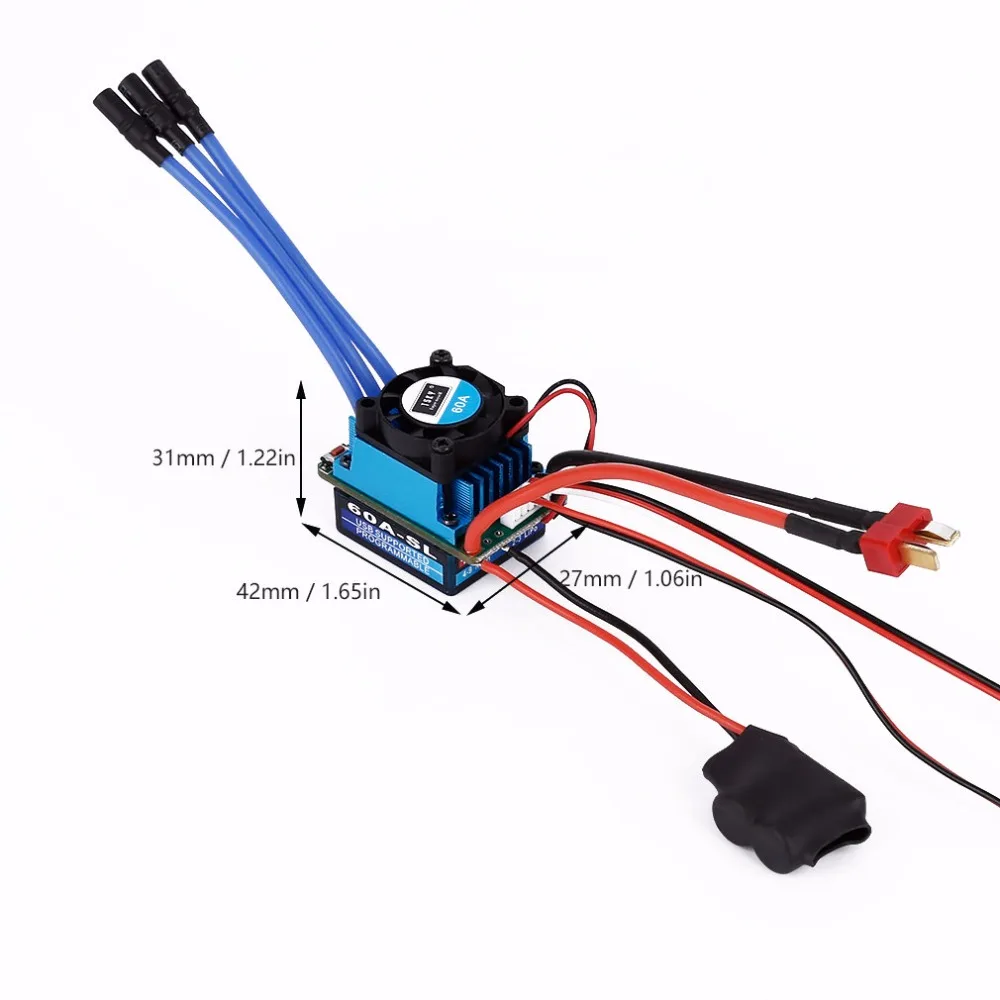 Универсальный Гоночный 60A ESC без ощущения бесщеточный мотор электрический регулятор скорости автомобильный аксессуар для 1:10 RC автомобиль грузовик внедорожник