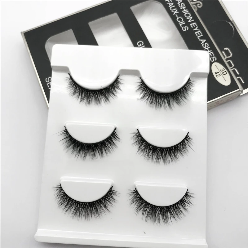 

3 Pairs Mink Eyelashes Natural Long Eyelashes Natural Black Lashes Handmade Makeup False Eyelashes 3d Mink Lashes Cilios