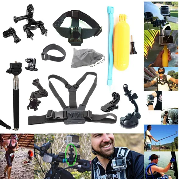 Аксессуары для GoPro комплект аксессуаров экшн камеры Go Pro SJCAM SJ4000 SJ5000 SJ7000 Hero 1 2 3 4 Xiao