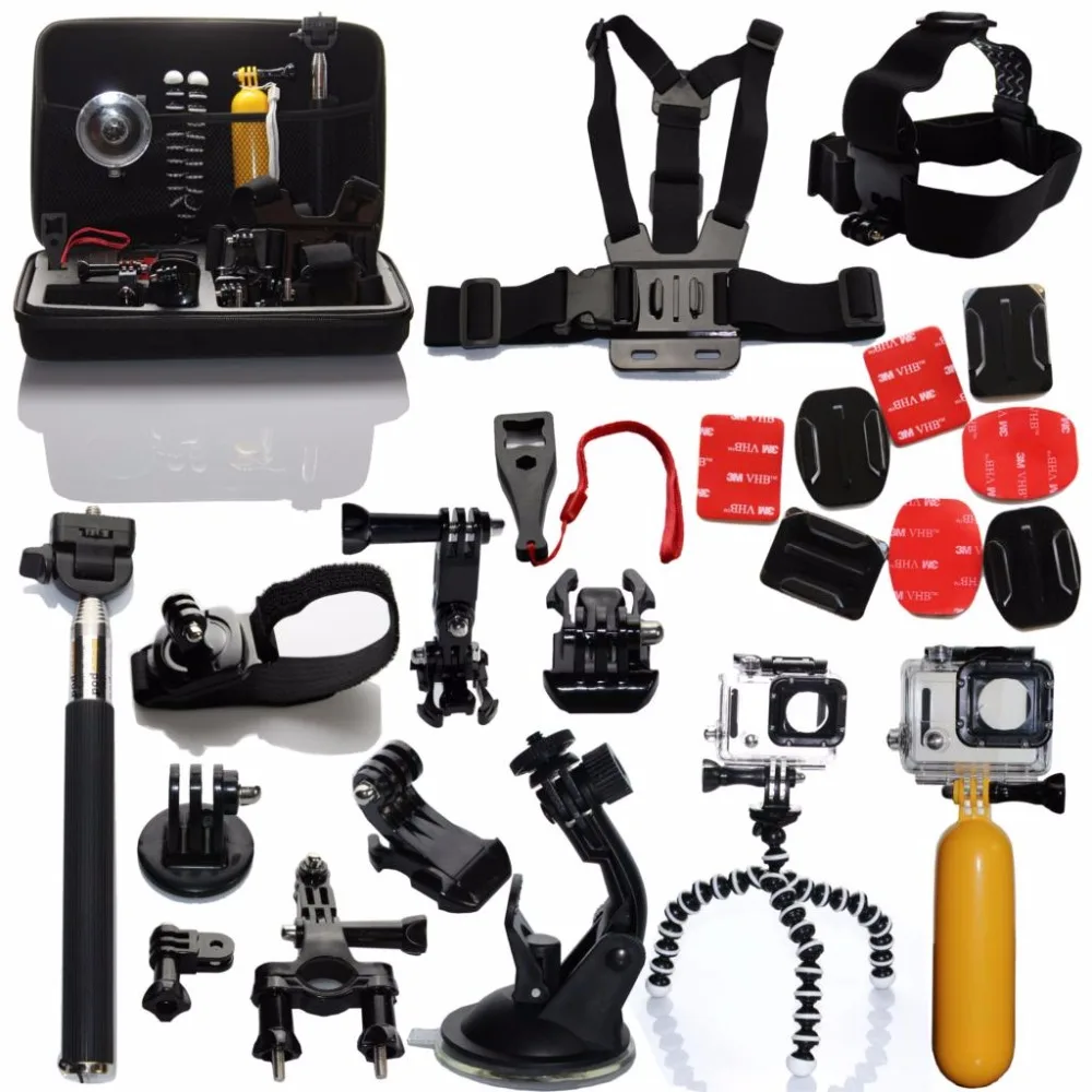 Gopro accessories set kit mount for SJ4000 gopro hero 5 4 3 2 1 Black