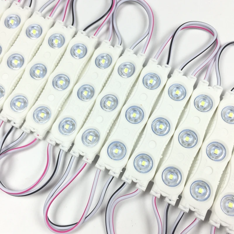 

100pcs/lot Cool white LED module 2835 Injection with lens 1.5W DC12V Waterproof IP65, LED Sign for Shop banner