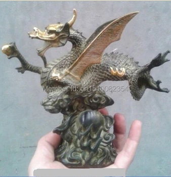 

Lucky Chinese Fengshui Bronze Gilt Dragon Ball Statue