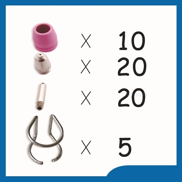 

Offer great WSD-60P Welding parts plasma consumables Welding Electrodes 60Amp Pilot ARC TIPS 1.2, 55pcs