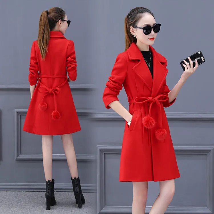 Femme Laine 3 Et Mince Sauvage 4 Section Taille Grande 2 Minceur De 2018 Printemps Manteau Nouveau Longue Mode Hiver 1 Automne Marée RqxEtvwZ