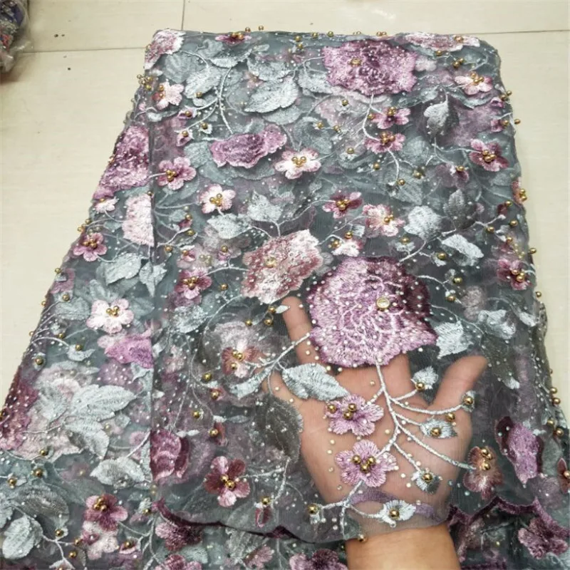 

African Nigerian Lace Fabrics,2018 New Design Embroidered Nigerian Lace Fabric High Quality French Tulle Lace Fabric For Wedding