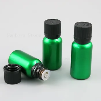 

Essential Oil Perfume Sample Bottle Aromatherapy 15ML 20ML Black Cap with Plug Paint Green Glass Container 12pcs