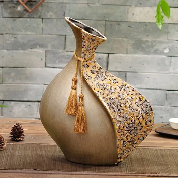 

European Home Furnishing large ceramic vase ornaments crafts ornament room retro small floral enrichment