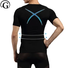PRAYGER гинекомастия компрессионный корсет мужской для похудения Грудь Футболка жилет с коротким рукавом контроль shaper
