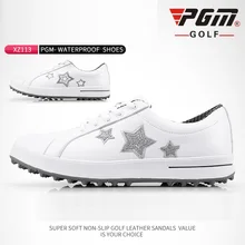 Pgm/Женская легкая обувь для гольфа Дышащие Модные маленькие белые туфли Нескользящие износостойкие кроссовки для гольфа на шнуровке D0770