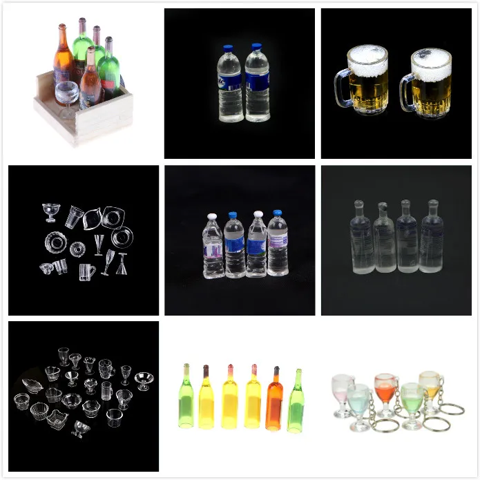 5pcs 1:12 scale miniature dollhouse drink bottle food play kid kitchen toy LE