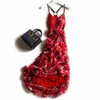 Silk Dress Women Elegant Beach Long Red Party dresses Women Printed High Quality Clothing Free Shipping HOT Selling ► Photo 1/5