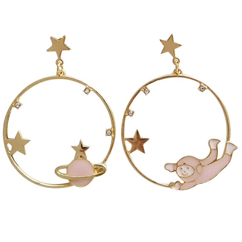 10 пара/лот, модные ювелирные аксессуары, дизайн, металлическая Вселенная, Звездные космонавты, космическая планета, серьги с изображением земли