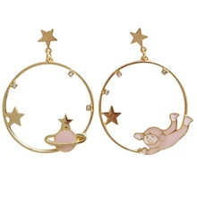 10 пара/лот, модные ювелирные аксессуары, дизайн, металлическая Вселенная, Звездные космонавты, космическая планета, серьги с изображением земли