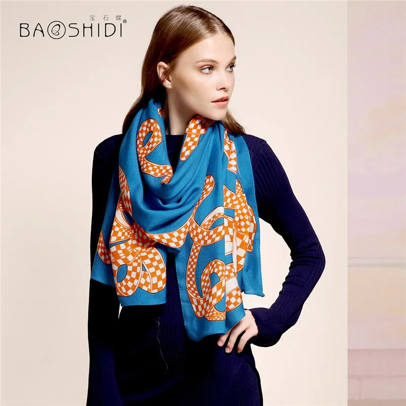 [BAOSHIDI] шерсть шарфы, шарфы люксовый бренд, зимний женский шарф, бесконечная шаль, одеяло хиджаб, теплый шарф для украшения