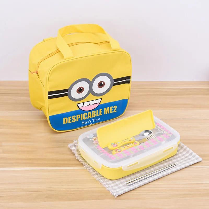 

304 Stainless Steel Cartoon Bento Box For kids School Portable Cute Plastic Lunch Boxs Japanese Style Sushi Food Containers